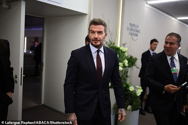 Sir David Beckham at the World Economic Forum in Davos, Switzerland, yesterday