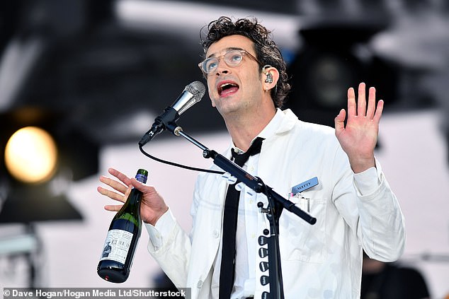 Frontman Matty Healy (pictured) and his bandmates Adam Hann, Ross MacDonald and George Daniel last released an album, named Being Funny In A Foreign Language, in 2022