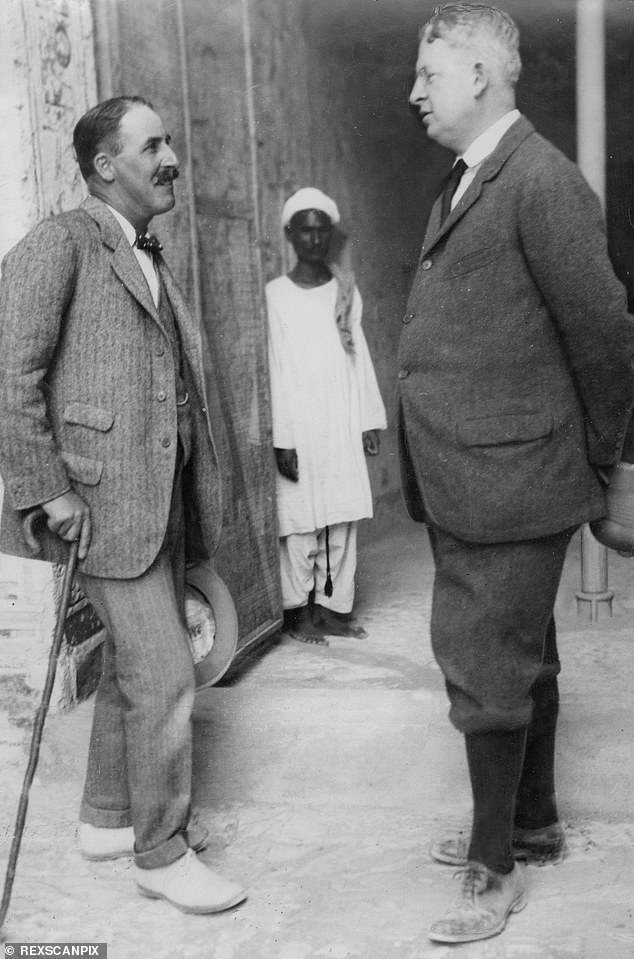 Howard Carter (left) and Sir Alan Gardiner (right), who was part of the tomb's excavation team