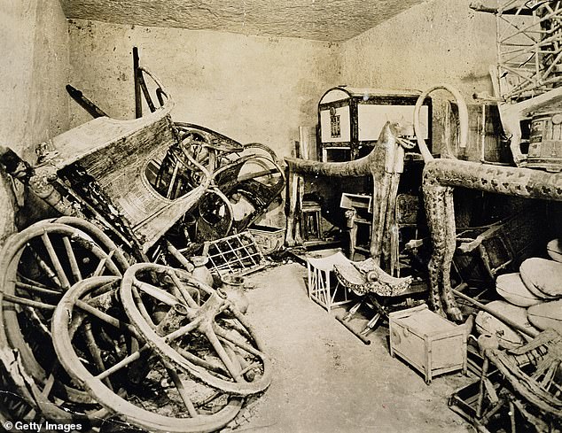 The antechamber of the Tutankhamun's tomb following its discovery in November 1922