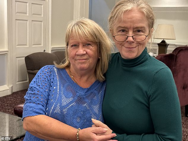 The team find Christine - who is married and lives in the Wirral (pictured right)