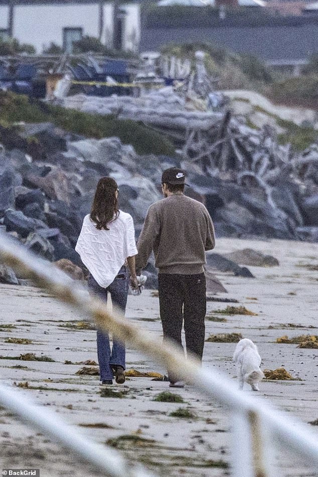 Brooklyn and Nicola pictured from behind on their stroll