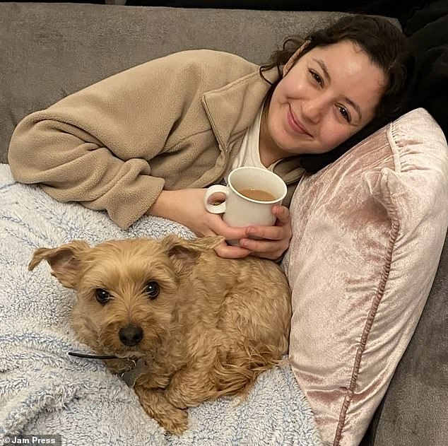 Eliz Yusuf, 26, and her mother said they are willing to pay the burglars to bring their dog home safe after he was stolen from their home in leafy Palmers Green, north London, on December 16. (Pictured: Eliz Yusuf and her dog Simba)