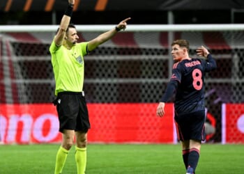 England star Elliot Anderson sent off for comment to referee in Nottingham Forest's horror defeat at Braga