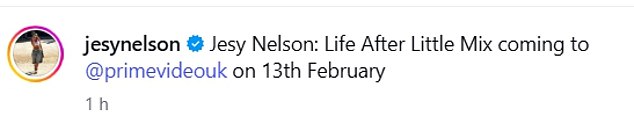 The singer, 34, gave a first look as she dropped a trailer for the programme on Thursday, ahead of its release on February 13