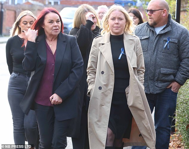 Pictured is the family of Roger Leadbeater when the inquest in Sheffield started in December 2024