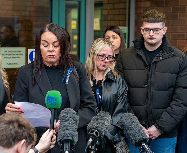 Flanked by emotional relatives, Mr Leadbeater's niece Angela Hector today implored NHS bosses and police chiefs to ensure 'lessons are learned' from his 'barbaric' and avoidable killing