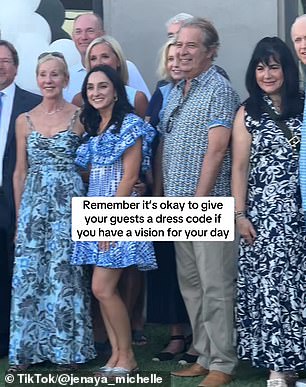 Devereaux, who works as a wedding photographer, explained that she has seen first hand how what people wear to a party can 'influence the overall look and feel of the photos.' Guests are seen at her engagement party