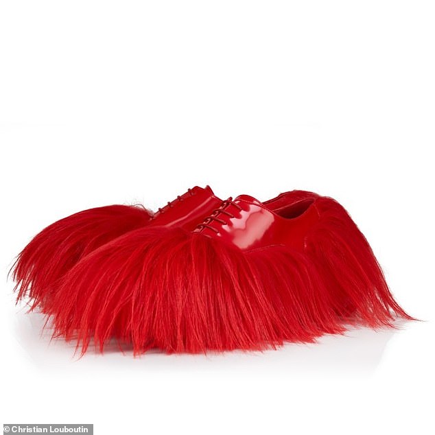 One of the collection's biggest statements was a line of fluffy red footwear