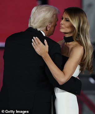 Donald with Melania at an inaugural ball