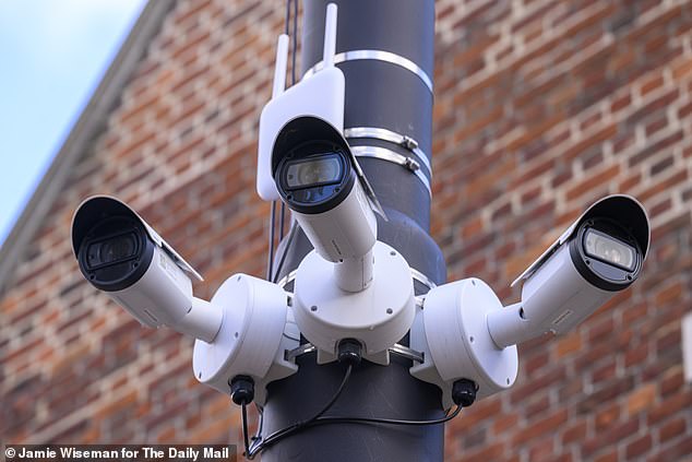 The cameras are switched on periodically and hunt for criminals by scanning faces