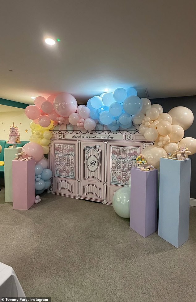 Tommy also showed off the lavish sweet-themed decorations