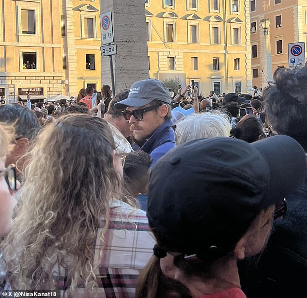 The singer, 31, sent fans wild in May (pictured) after being spotted in the crowd as Pope Leo XIV delivered his first public remarks in his new position
