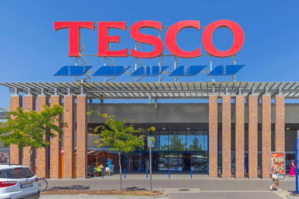 The entrance of a Tesco Supermarket in Szeged, Hungary.