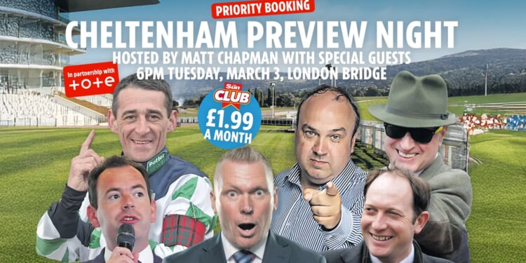 Buy your ticket now to Sun Racing's unmissable Cheltenham Festival Preview Night for just £5 including a free drink