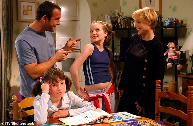 With her on-screen parents were Michael Le Vell (Kevin) and Sally Dynevor (Sally)