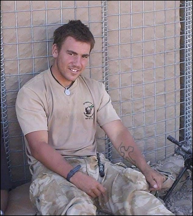 Aaron McClure (pictured) and two other soldiers from the 1st Battalion of The Royal Anglian Regiment died in a ‘friendly fire’ incident on August 23, 2007, when they were killed in a blast from a 500lbs a bomb dropped by a US F-15 jet