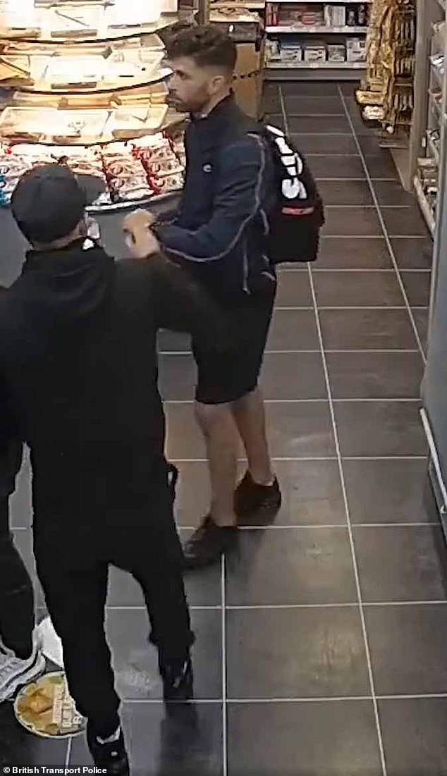 Kerari is seen on CCTV in an off-licence, where he and his fellow gang members used a bank card belonging to one of their victims