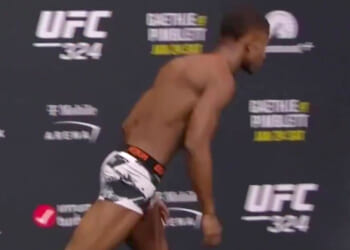 Worrying moment UFC star collapses after making weight for Paddy Pimblett undercard fight