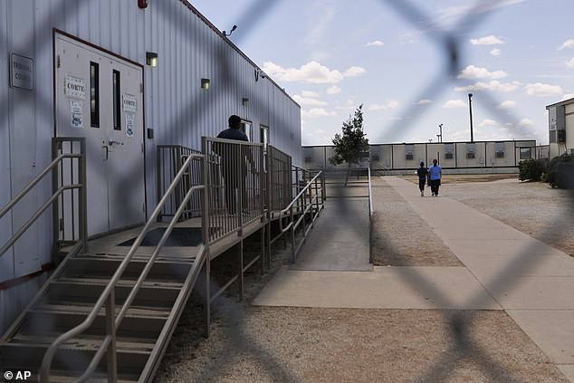 Ramos and his father were taken to an immigration processing center in Dilley, Texas (pictured) - a facility designed to house migrant families together plagued by allegations of prolonged stays in grim conditions, including a lack of access to water