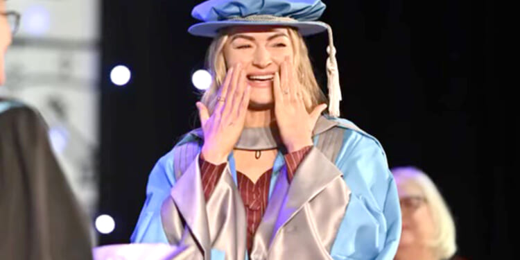 Proud Laura Woods gets emotional as TNT Sports presenter is awarded honorary doctorate