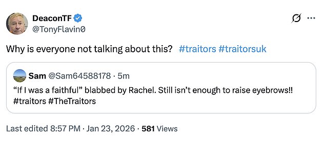 Despite the apparent blunder, several of the Faithfuls failed to pick up on the moment, sparking fury among viewers watching at home