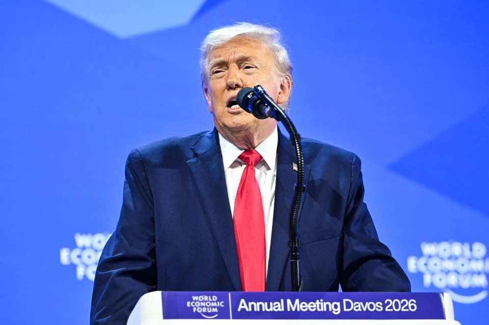 Donald Trump speaking at the World Economic Forum Annual Meeting in Davos.
