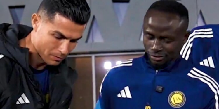 Cristiano Ronaldo serves Sadio Mane cake as Al-Nassr squad celebrate Liverpool legend's Afcon win