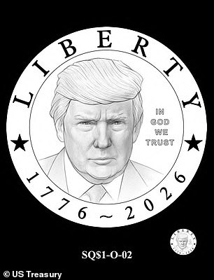 Design No. 2 of the Trump $1 coin