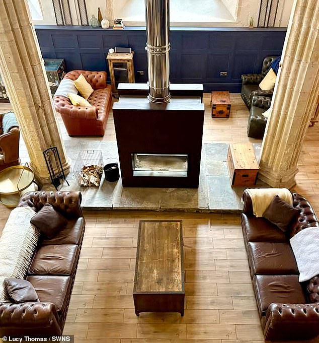 Despite keeping all of the original church features, the family have added in modern touches – such as secondary glazing on the windows