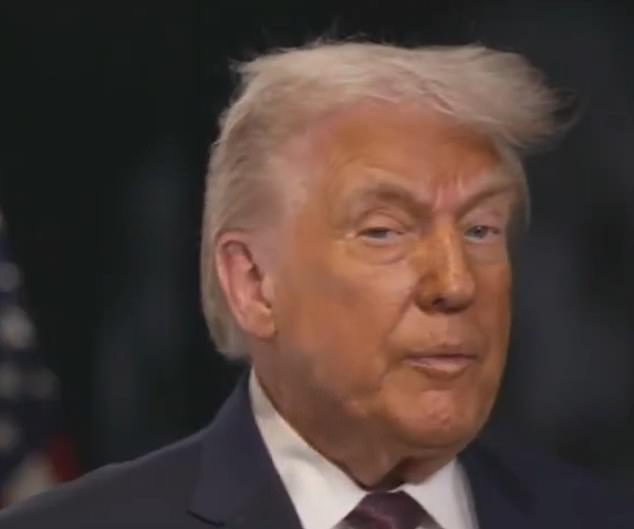 Mr Trump is seen in his interview with Fox News where he made the remarks about UK troops