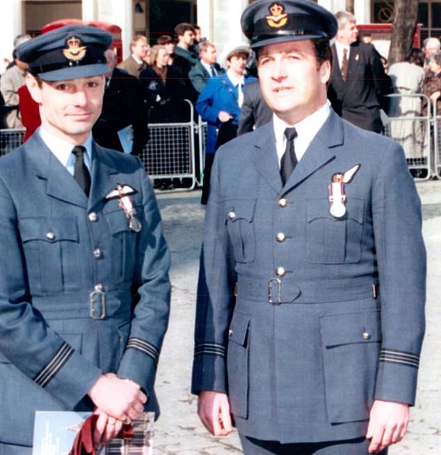 Lieutenants John Peters and John Nichol (right) are pictured at the Gulf war memorial service at St Paul's Cathedral in 1996