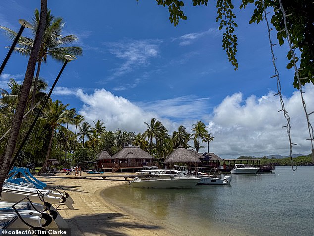 The resort where they are staying this time has private villas on the palm tree dotted estate which have reportedly sold for as much as $13.6million