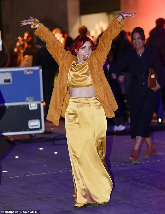 Jessie Stride appeared elated on Friday as she left The One Show studios and headed to a restaurant to join her fellow co-stars