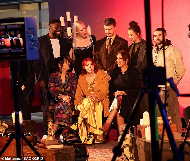 The cast pictured during The One Show (pictured L to R: Adam Waughman, Ross, Ellie, Matthew Hyndman, Roxy Wilson, Netty, Jessie)