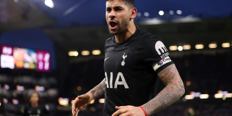 Tottenham captain Cristian Romero scores late equaliser, kicks advertising board then gets subbed in farcical scenes