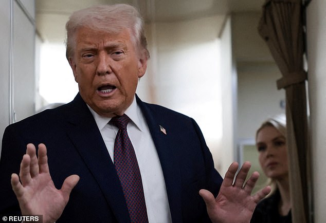 In a statement, the US President said: 'The GREAT and very BRAVE soldiers of the United Kingdom will always be with the United States of America!'