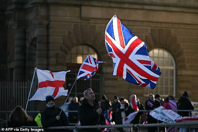 The Union Jack waving group were unaware the centre had been closed for days for urgent repairs