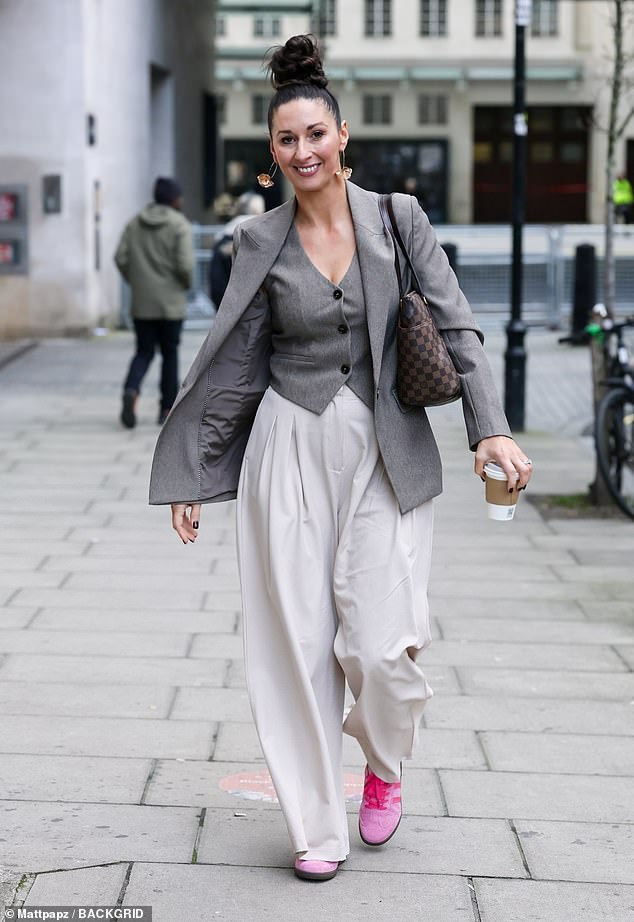 After her victory finally hit screens, Rachel was pictured for the first time as she headed into London following an appearance on BBC Breakfast