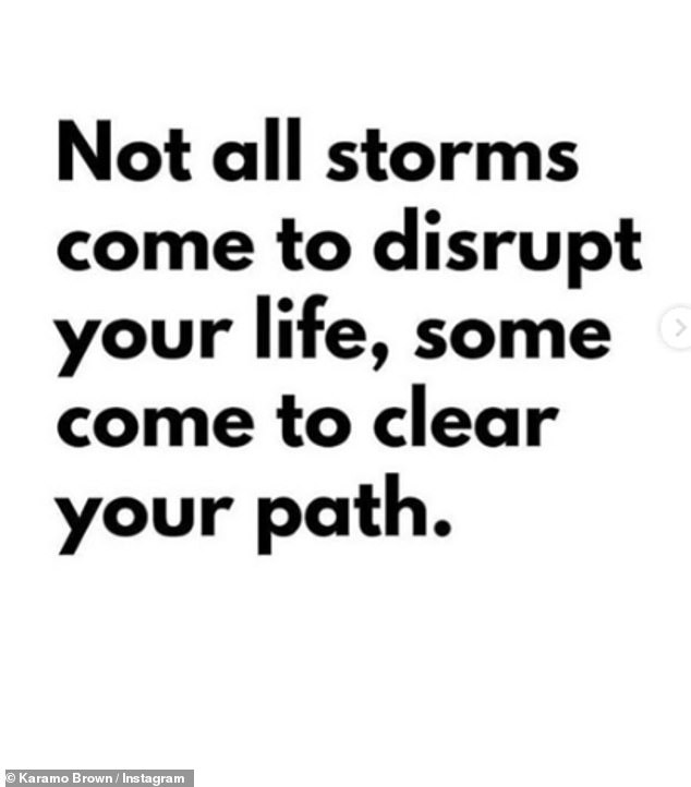 In a recent post on Thursday he asked his followers: 'What was your storm that actually ended up clearing your path?' before sharing inspiration messages