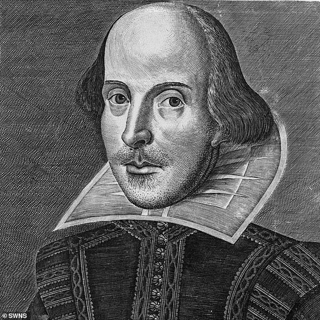 Portrait of William Shakespeare (pictured) who was born in Stratford in 1564