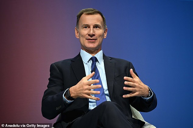 Former Tory Chancellor Jeremy Hunt (pictured) is expected to lose his long-held Surrey seat at the next election unless the Right-wing parties agree to unite
