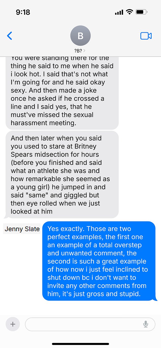 Slate agreed with Lively's recollection of the Spears comment in the text exchange