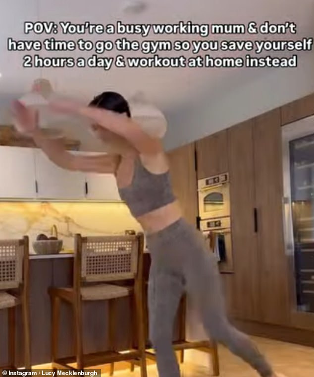 Lucy Mecklenburgh's kitchen has leaned on two trendy finishes - marble and wood