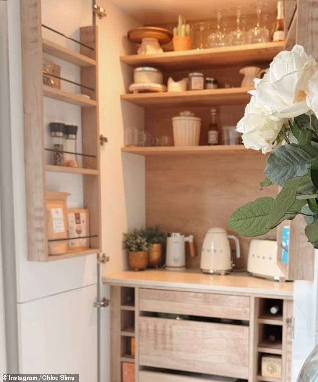 The hidden coffee nook is a nice touch and works well visually, Jordana said