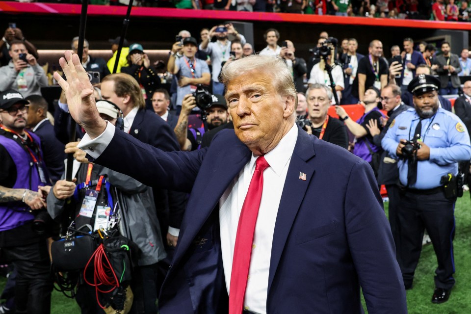 U.S. President Donald Trump attends the Super Bowl LIX in New Orleans
