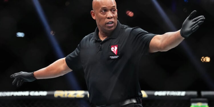 'That's not good' - UFC fans left reeling as viral clip shows referee being rushed for medical help at UFC 324