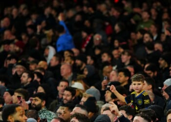 Former Man Utd captain spotted in away end as Red Devils score 'best goals against Arsenal since yours'