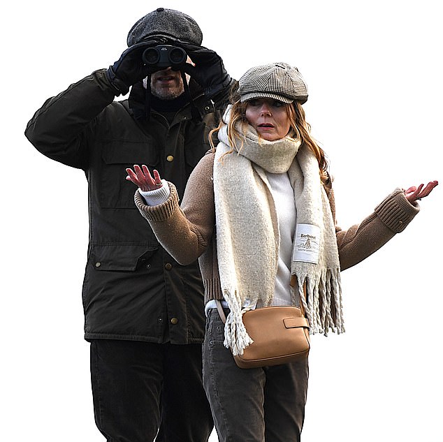 Her husband Christian, 52, looked tense as he watched the race through binoculars, with their 10-year-old stallion placing 4th in the Ladies Open