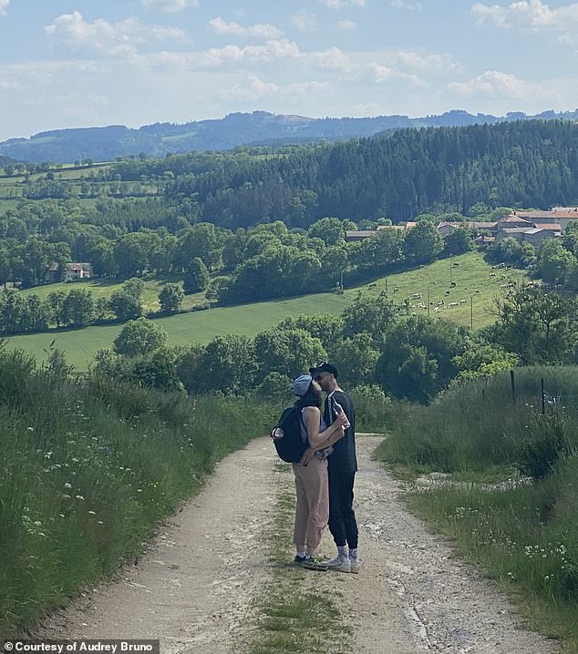Since she had been living in the city for years, Bruno (seen with her husband) didn't have her license. And in the small French village, you had to drive to get anywhere